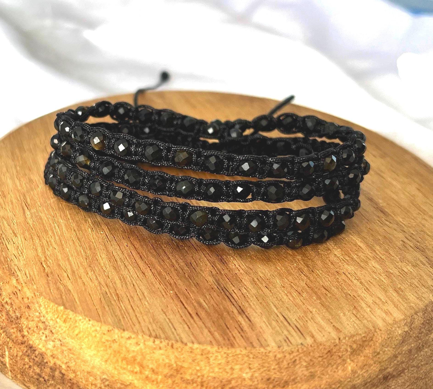 Handcrafted Golden Obsidian 4-Layer Wrap Bracelet