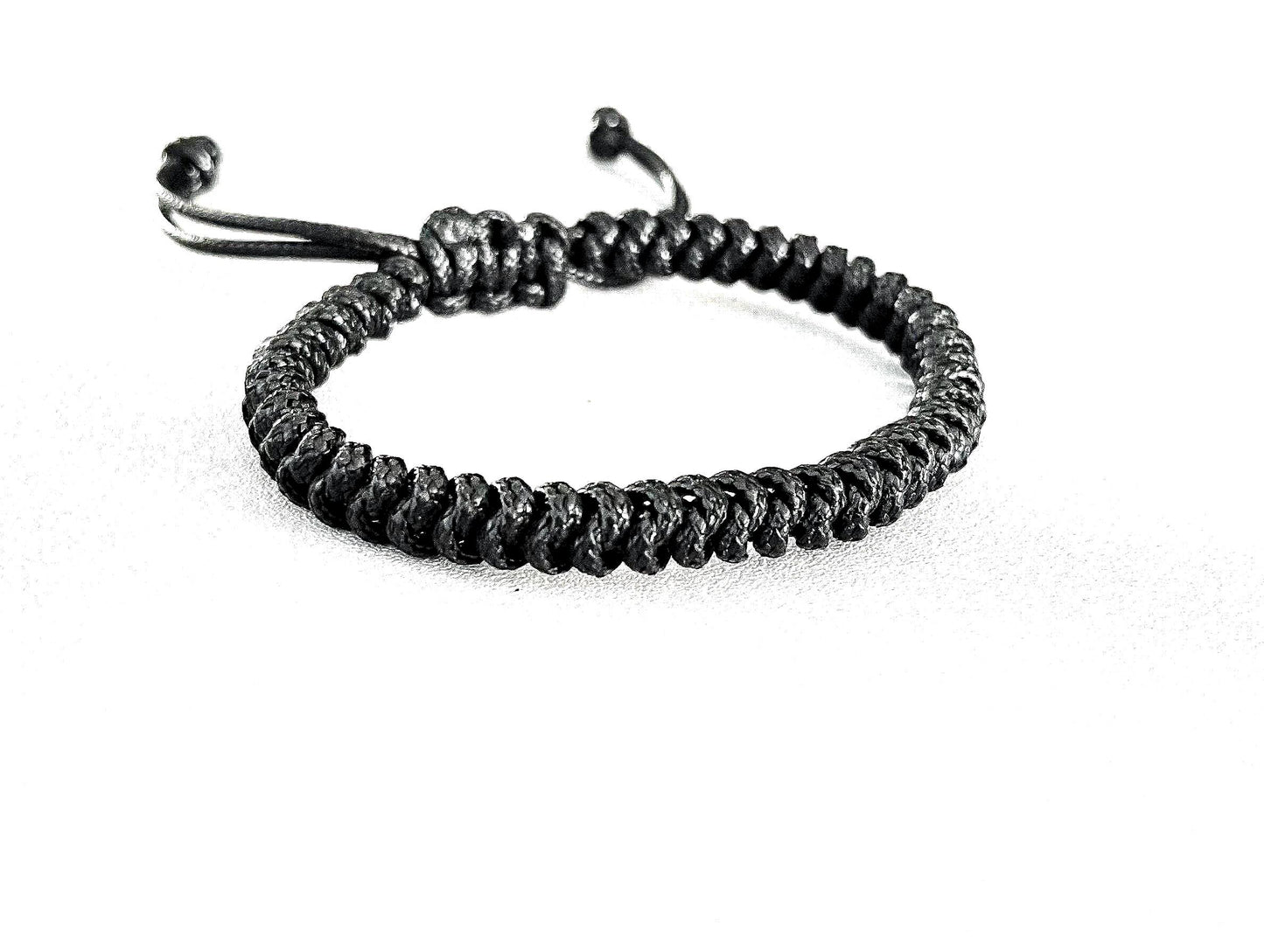 Macrame Snake Knot Bracelet: Adjustable Wax Cord, Boho Friendship Jewelry