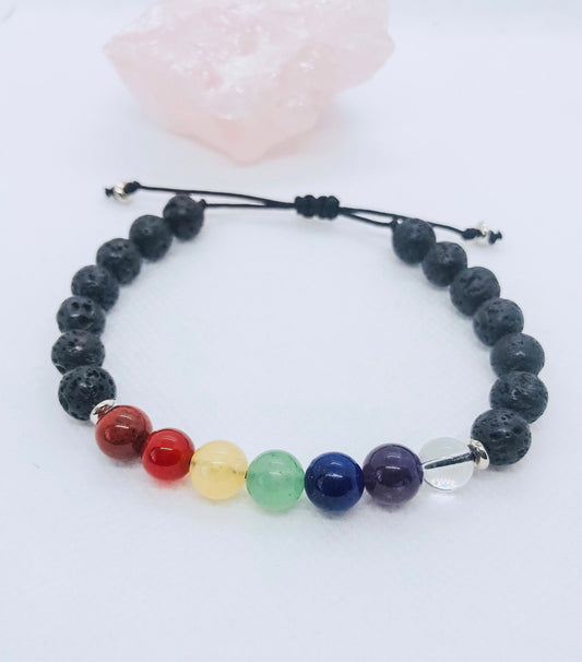 Handmade Chakra Bracelet: Lava Stone Essential Oil Diffuser