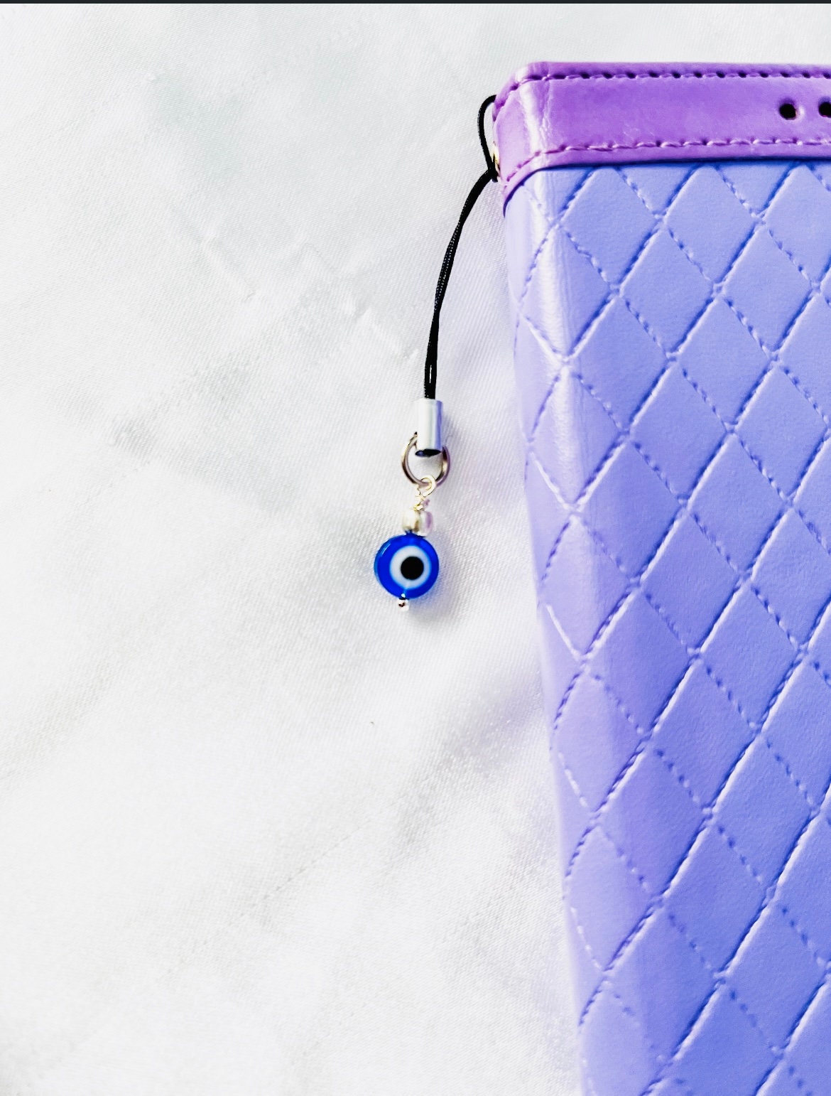 Handmade Evil Eye Phone Charm: Beaded Mobile Phone Strap