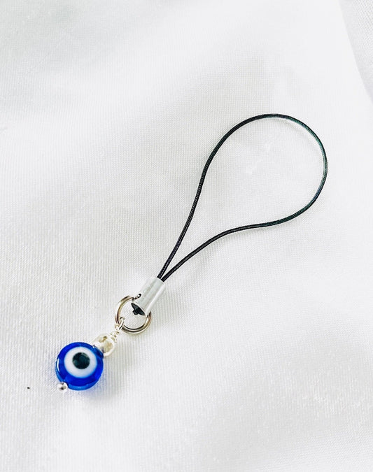Handmade Evil Eye Phone Charm: Beaded Mobile Phone Strap