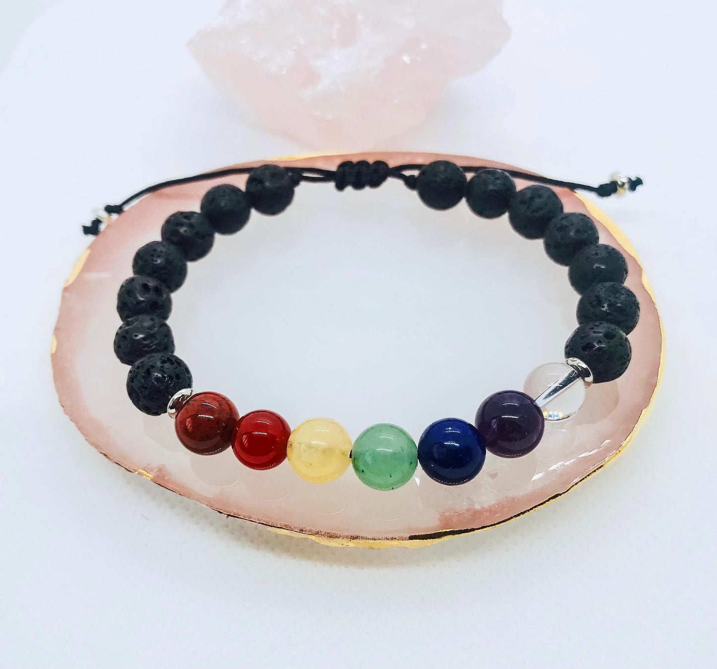 Handmade Chakra Bracelet: Lava Stone Essential Oil Diffuser