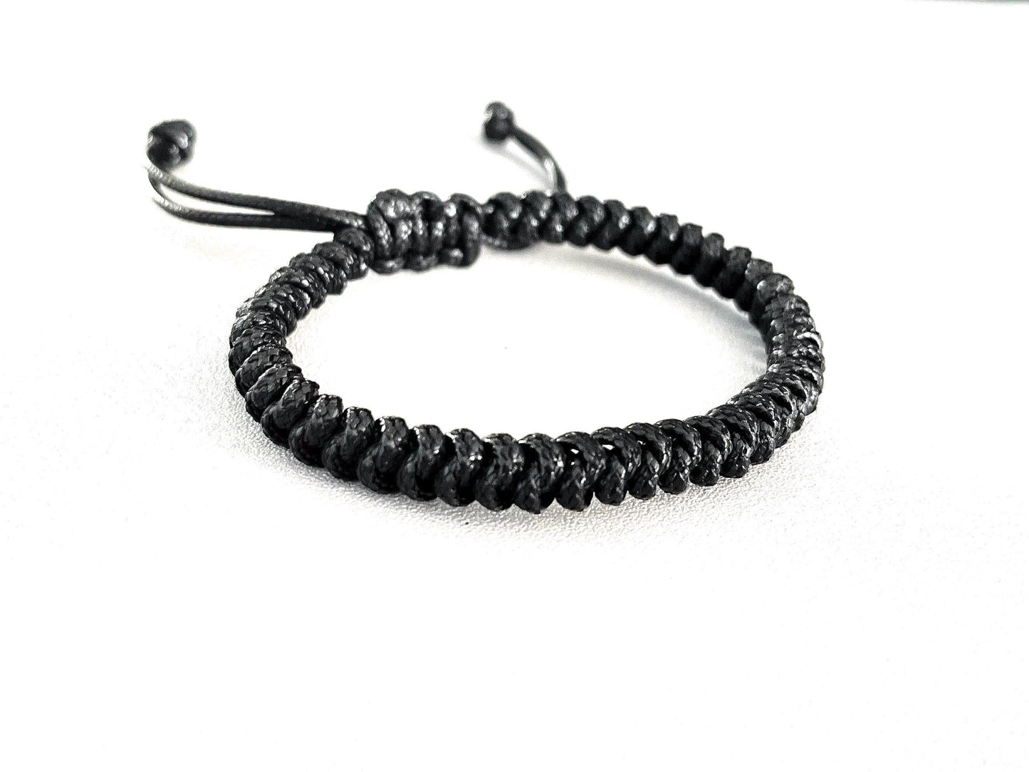 Macrame Snake Knot Bracelet: Adjustable Wax Cord, Boho Friendship Jewelry
