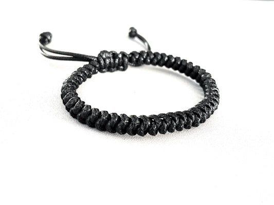 Macrame Snake Knot Bracelet: Adjustable Wax Cord, Boho Friendship Jewelry
