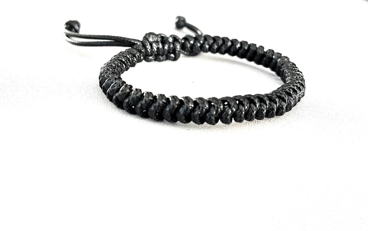 Macrame Snake Knot Bracelet: Adjustable Wax Cord, Boho Friendship Jewelry