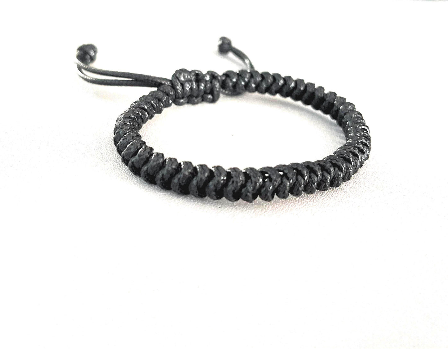 Macrame Snake Knot Bracelet: Adjustable Wax Cord, Boho Friendship Jewelry